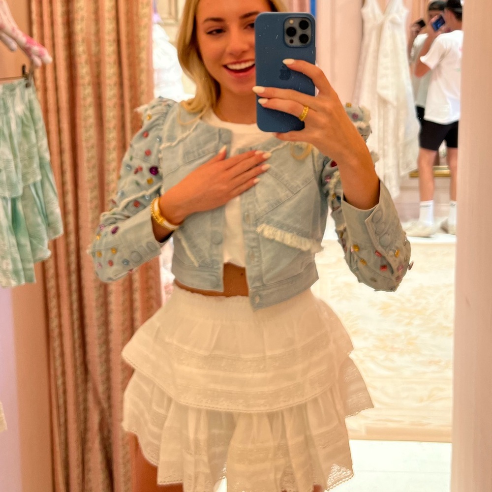 LoveShackFancy Eleora crop jacket
